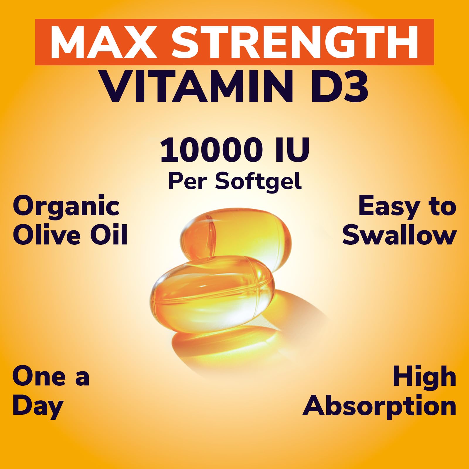 Close-up of Vitalibre Vitamin D3 softgel