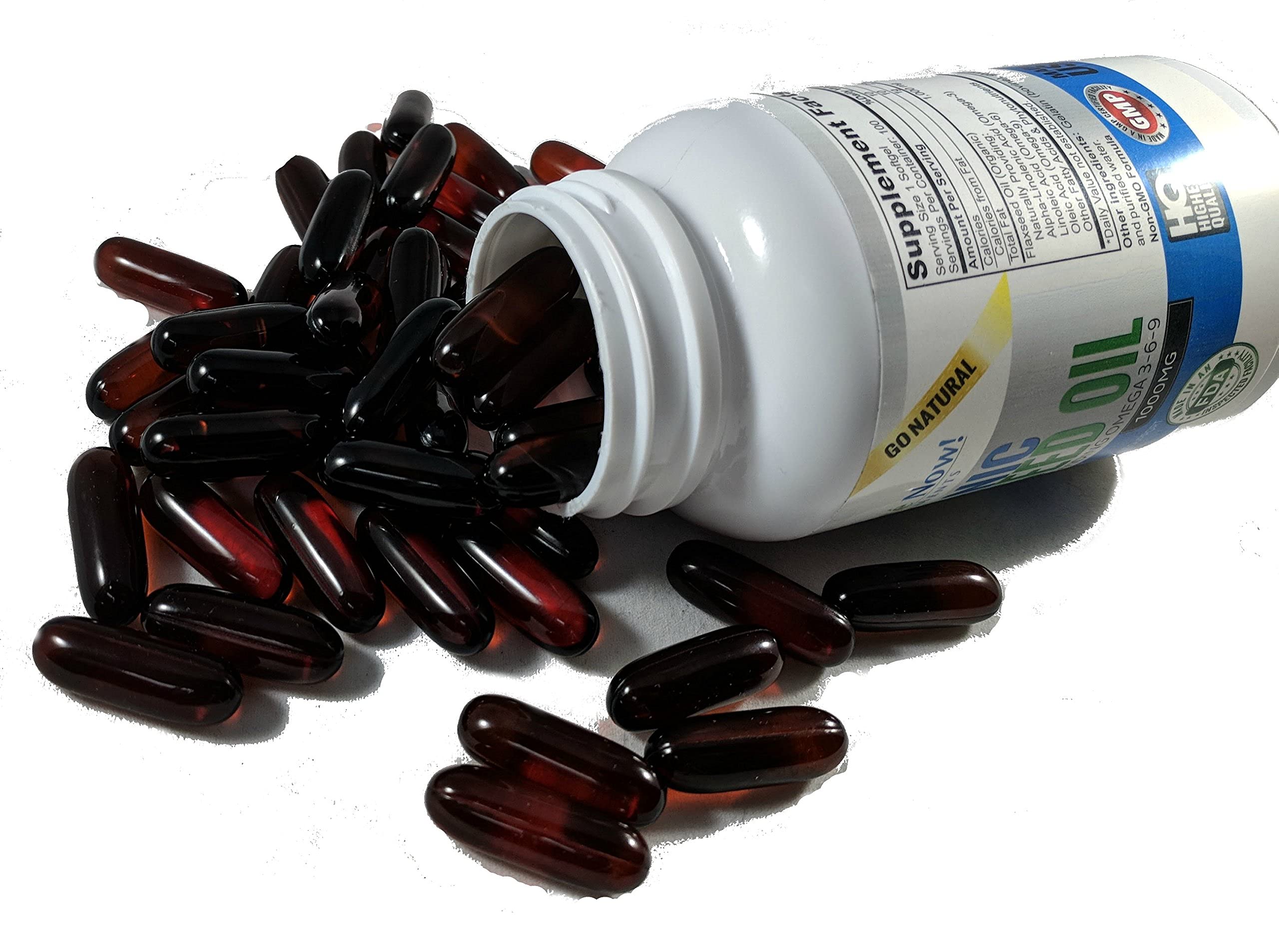 Close-up of Vitalité Now! Flax Seed Oil Softgel