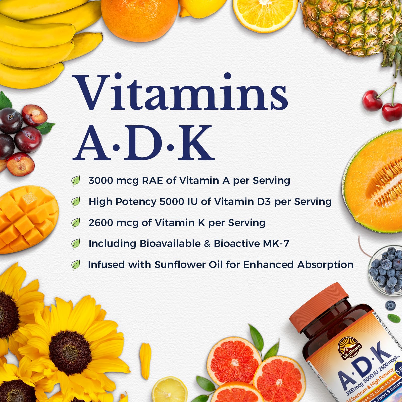 Close-up of Vitalitown Vitamin ADK softgel