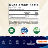 Close-up of Vitamatic Niacin B3 tablet showing easy-to-swallow coating