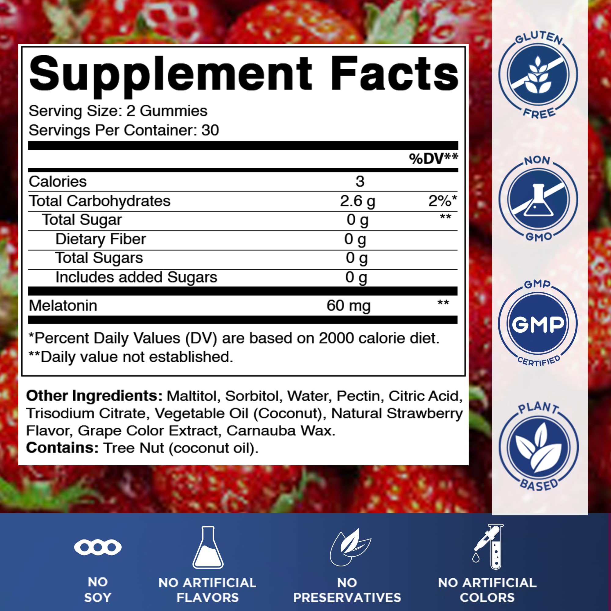 Close-up of Vitamatic Sugar Free Melatonin Gummies showing texture