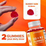 Close-up of Vitamatic Vitamin D3 & K2 Gummies
