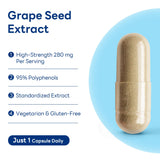 Close-up of Vitamin World Grape Seed Extract capsule