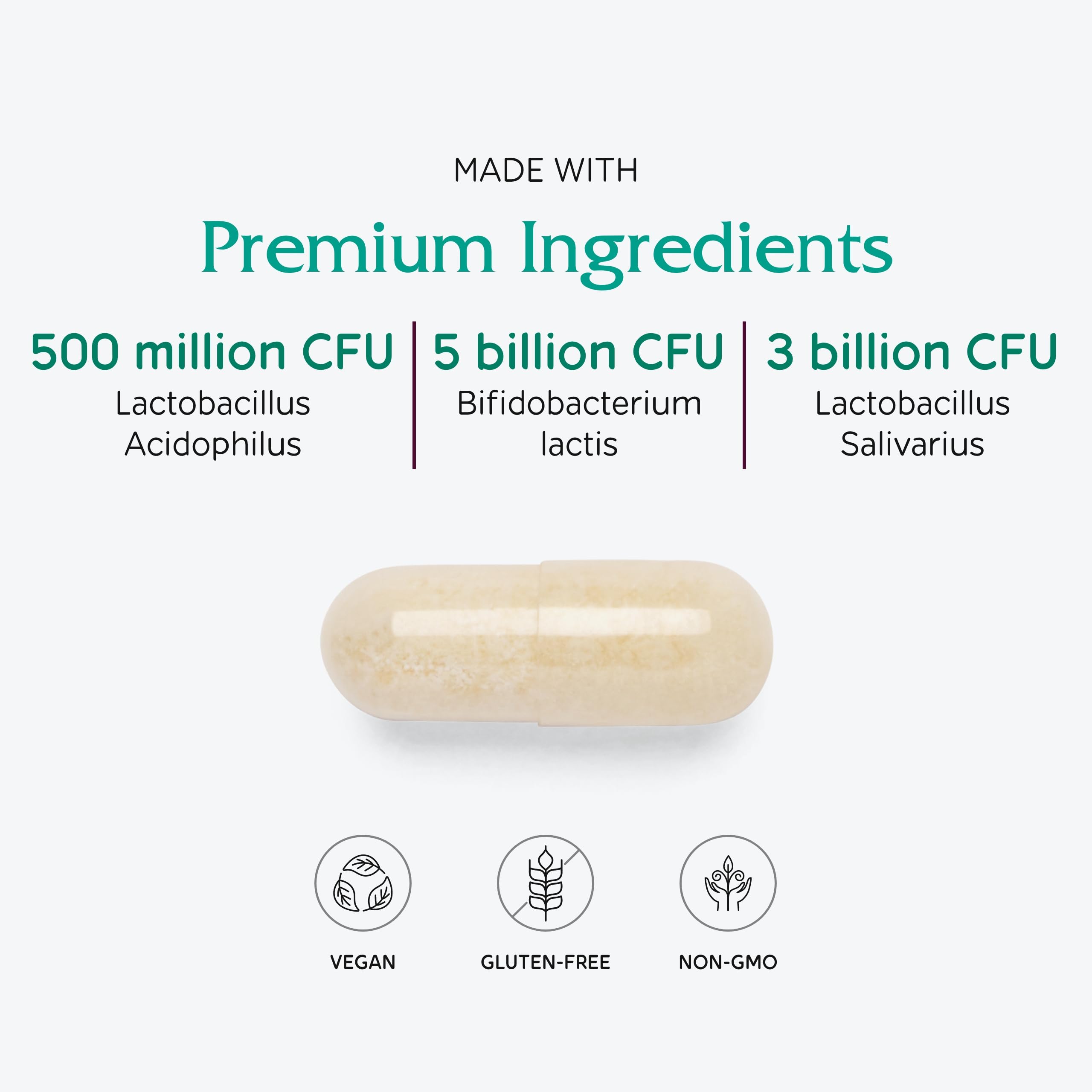 Close-up of Vitanica Probiotic Capsules showing capsule
