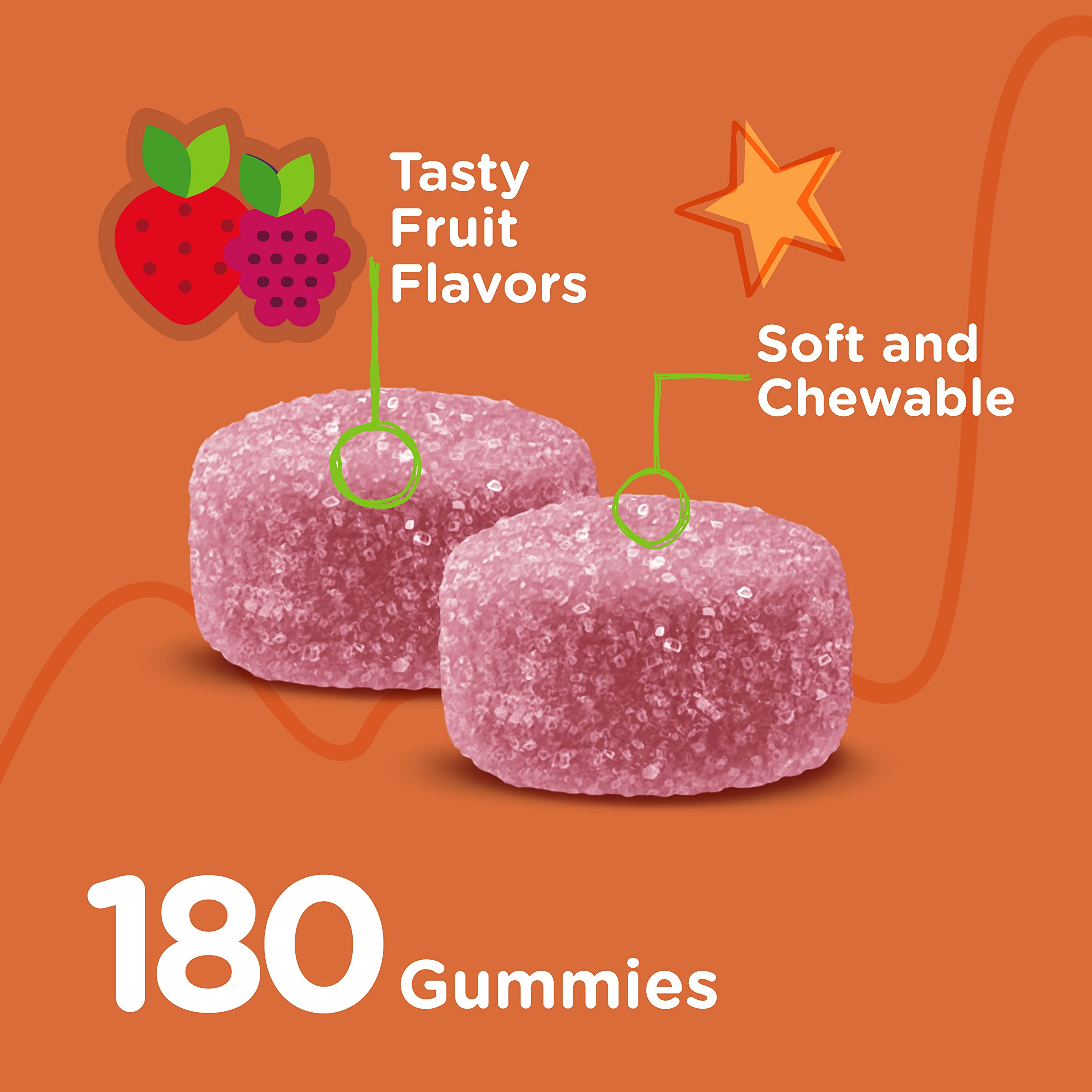 Close-up of Viteey Calcium Gummies showing texture
