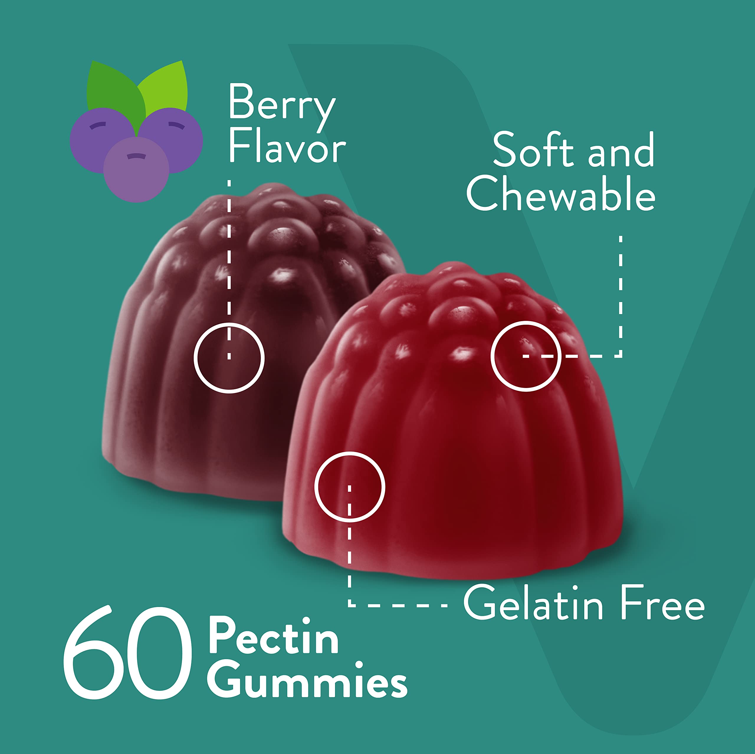 Close-up of Viteey Prebiotic Gummies showing berry flavour
