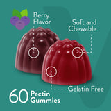 Close-up of Viteey Prebiotic Gummies showing berry flavour