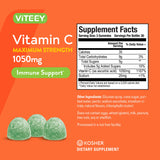 Close-up of Viteey Vitamin C Gummies showing texture and colour