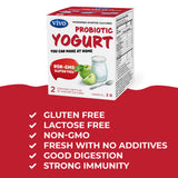 Close-up of VIVO Probiotic Yogurt Starter ingredients list