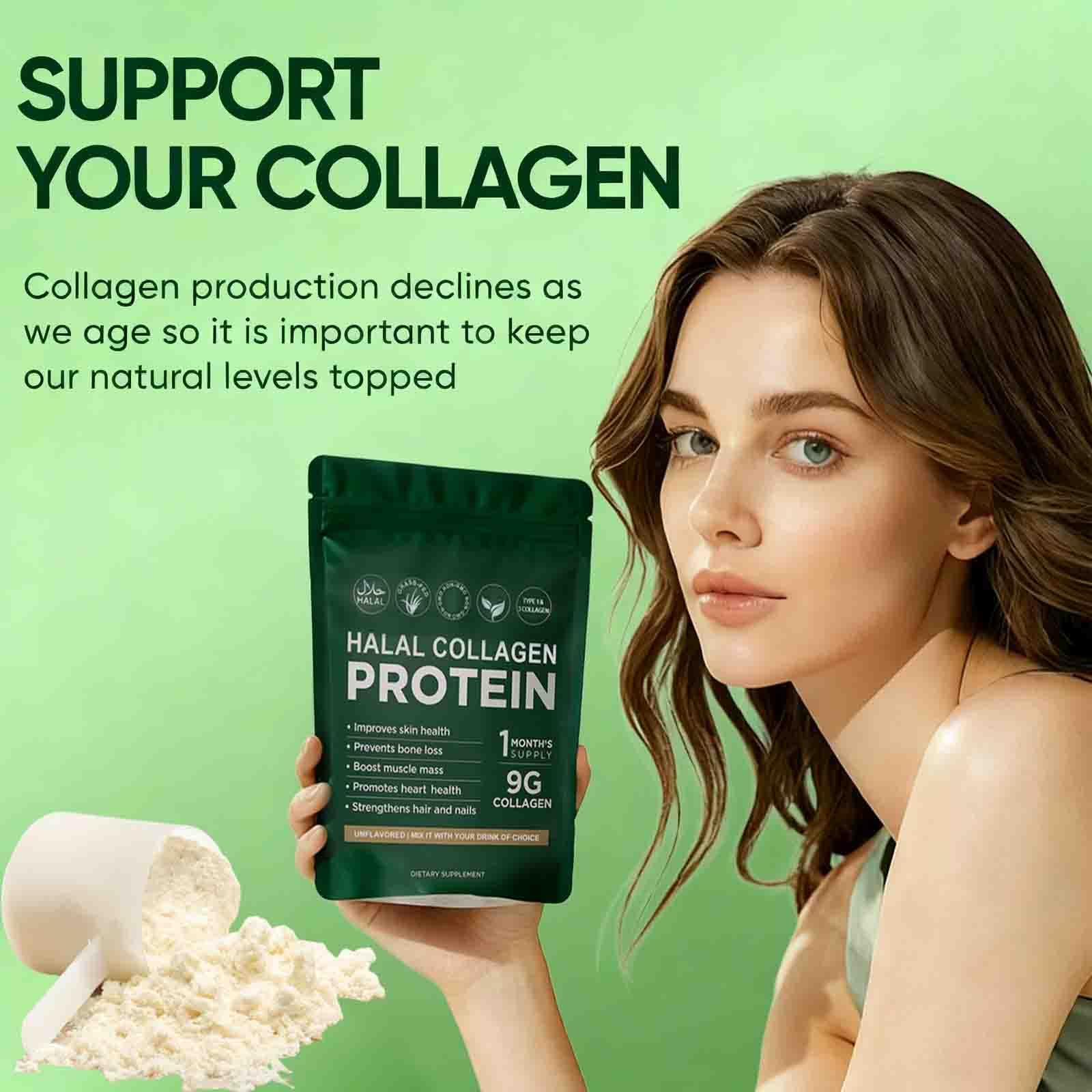 Close-up of Vlsdoin Halal Collagen Protein Powder texture