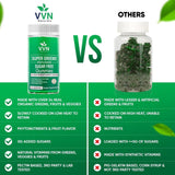 Close-up of VVN Naturals Super Greens Gummies showing texture