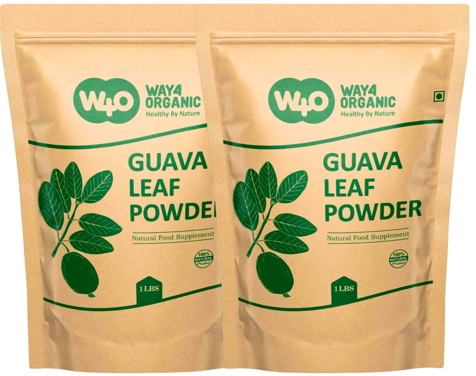 Close-up of WAY 4 ORGANIC W4O Guava Leaf Powder texture