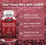 Close-up of WDVNEX Red Yeast Rice Gummies with CoQ10