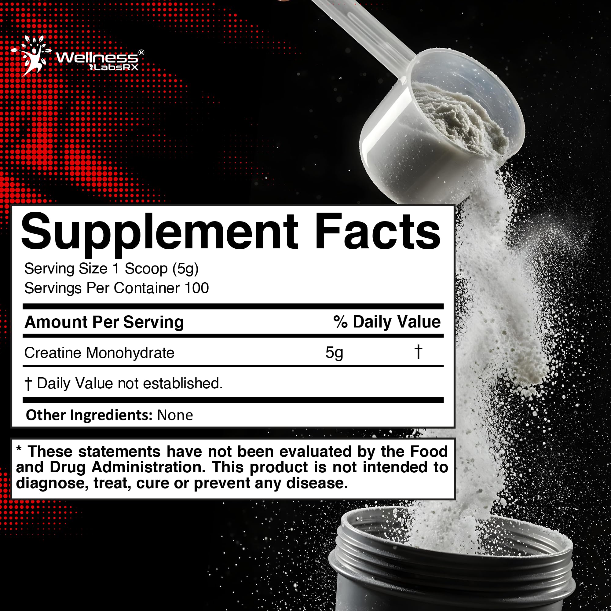 Close-up of WELLNESS LABSRX Creatine Powder texture