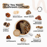 Close-up of Wellneum Instant Mushroom Coffee ingredients