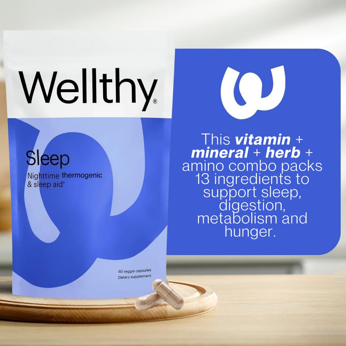 Close-up of Wellthy Sleep Nighttime Thermogenic Capsules