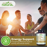 Close-up of Why Not Natural Organic Black Maca Root Ashwagandha Capsules bottle
