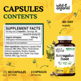Close-up of Wild & Organic Astragalus Capsules