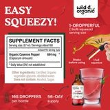 Close-up of Wild & Organic Cayenne Pepper Extract Liquid Drops dropper