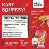 Close-up of Wild & Organic Ginseng Tincture label