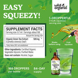 Close-up of Wild & Organic Green Tea Extract Drops dropper