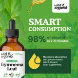 Close-up of Wild & Organic Gymnema Sylvestre Drops ingredients
