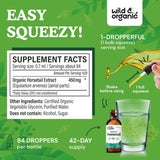 Close-up of Wild & Organic Horsetail Liquid Extract dropper