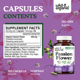 Close-up of Wild & Organic Passion Flower Capsules showing capsule design