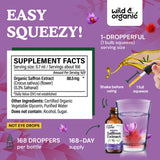 Close-up of Wild & Organic Saffron Extract Liquid Drops ingredients
