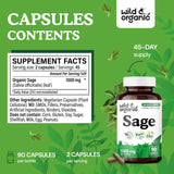Close-up of Wild & Organic Sage Capsules showing capsule design