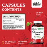 Close-up of Wild & Organic Schisandra Capsules showing capsule design