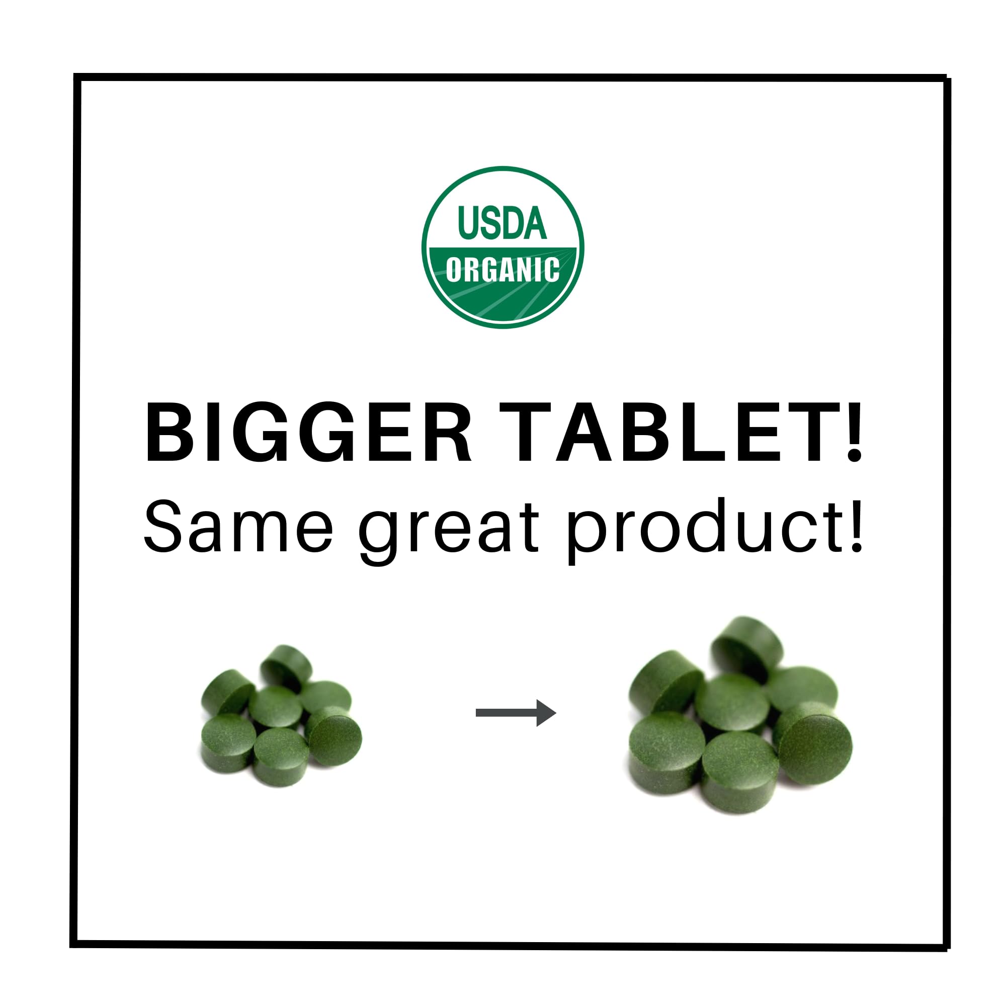 Close-up of Wizelephant Organic Chlorella Spirulina Tablets