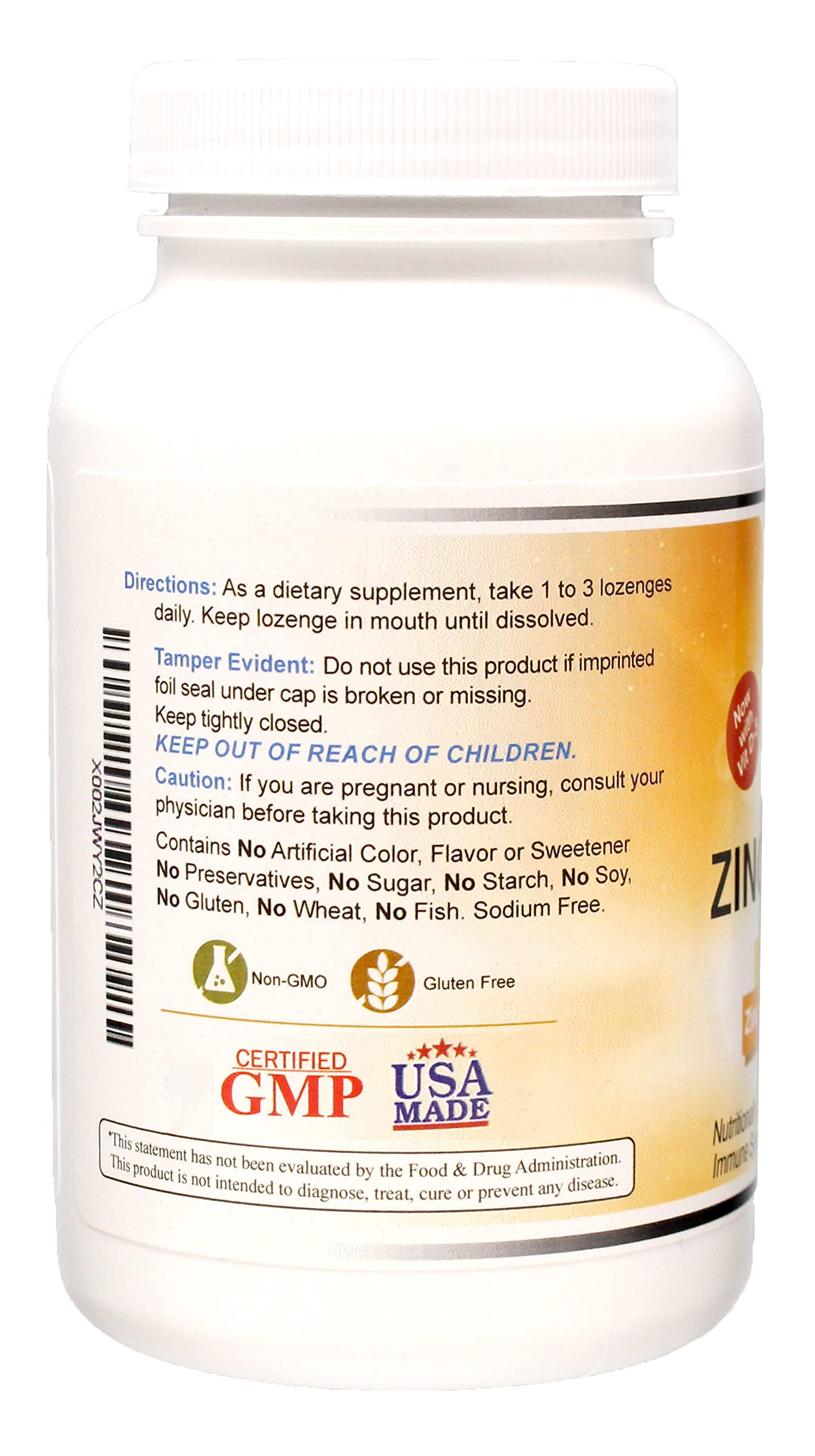 Close-up of Wonder Laboratories Zinc Lozenges with fruit flavour