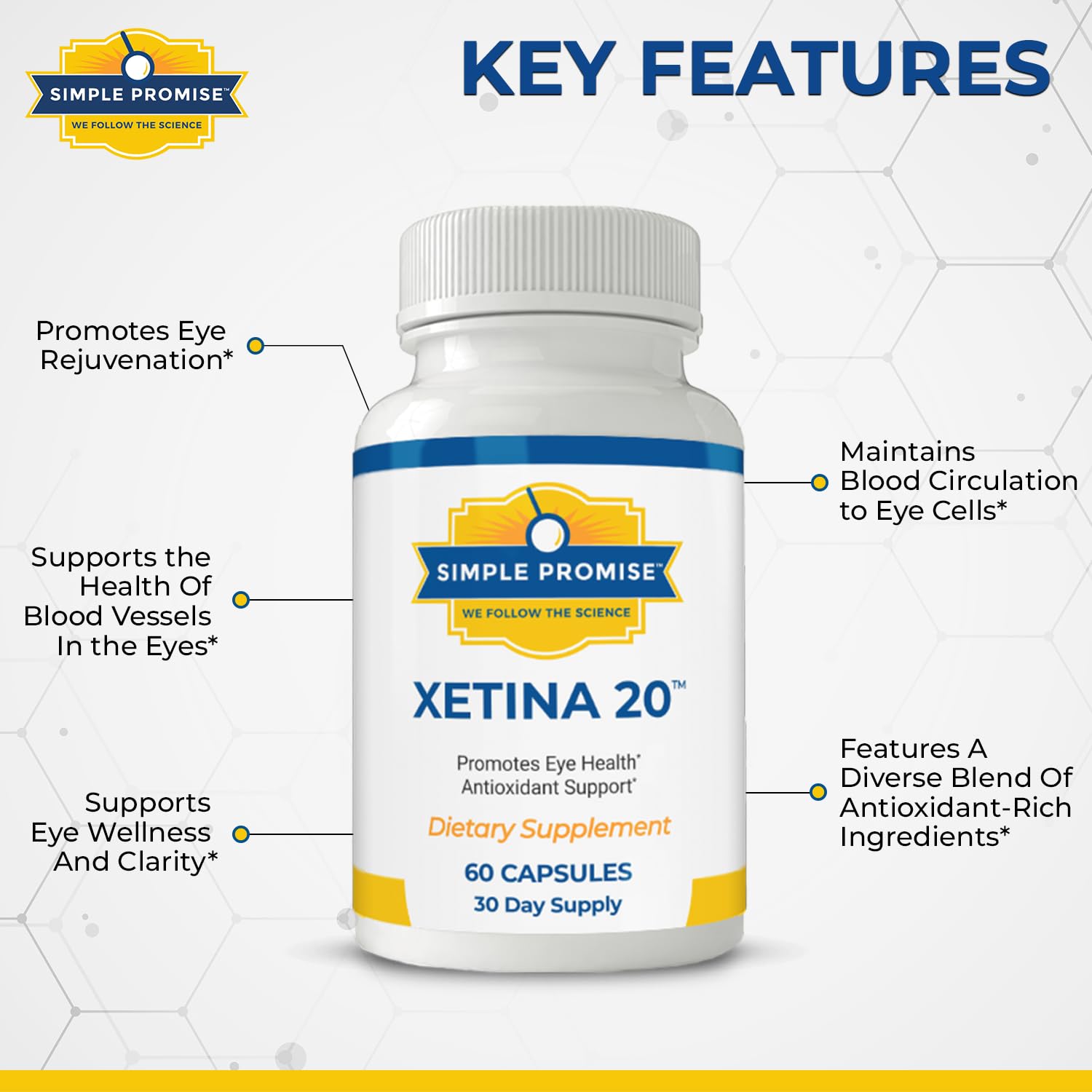 Close-up of Xetina 20 capsules in hand