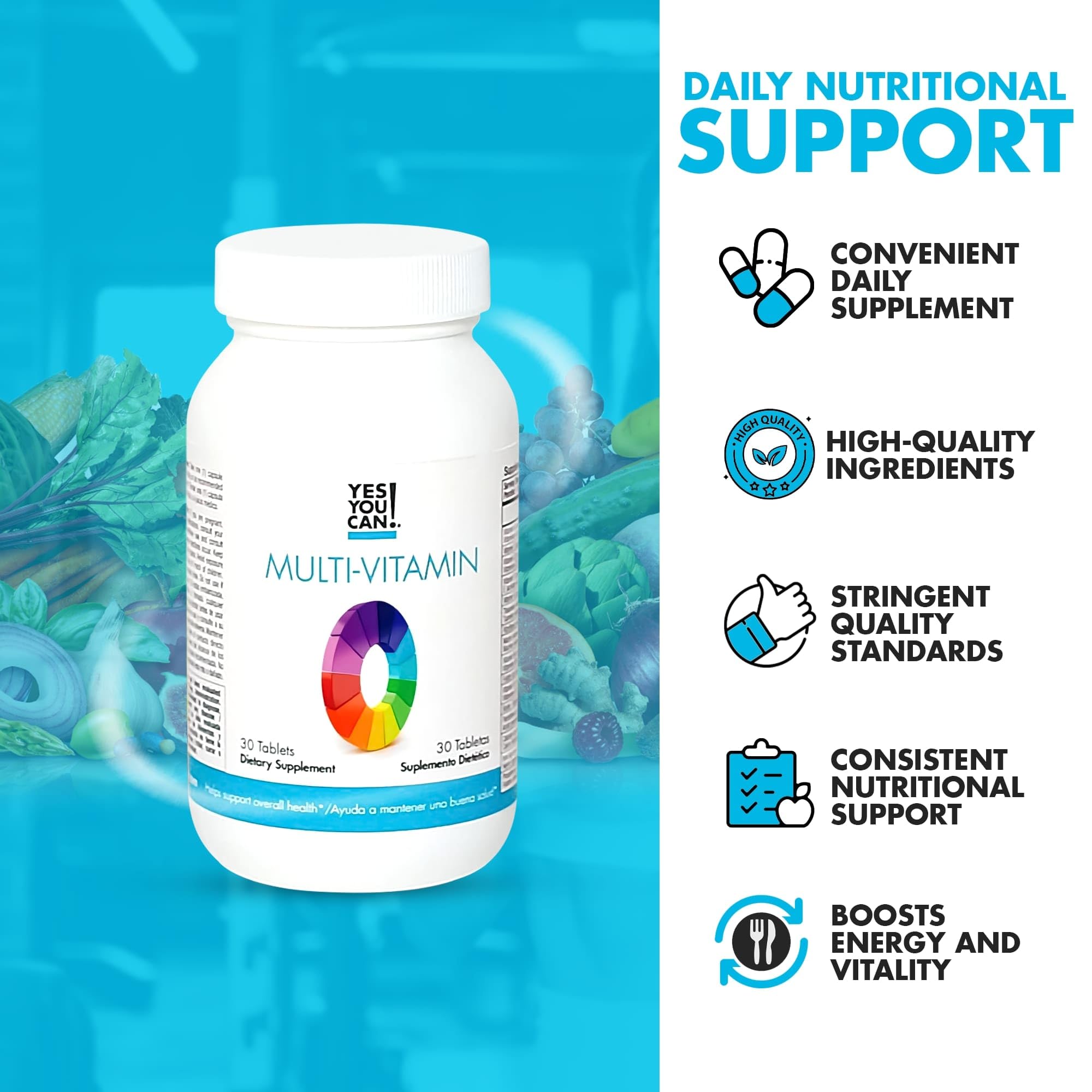 Close-up of Yes You Can! Multivitamins tablet