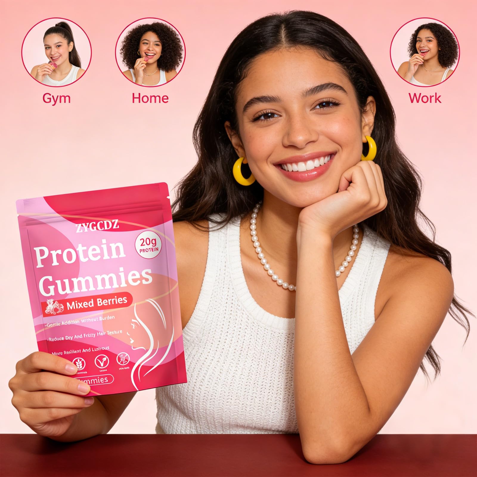 Close-up of YKSDQ Collagen Gummies texture