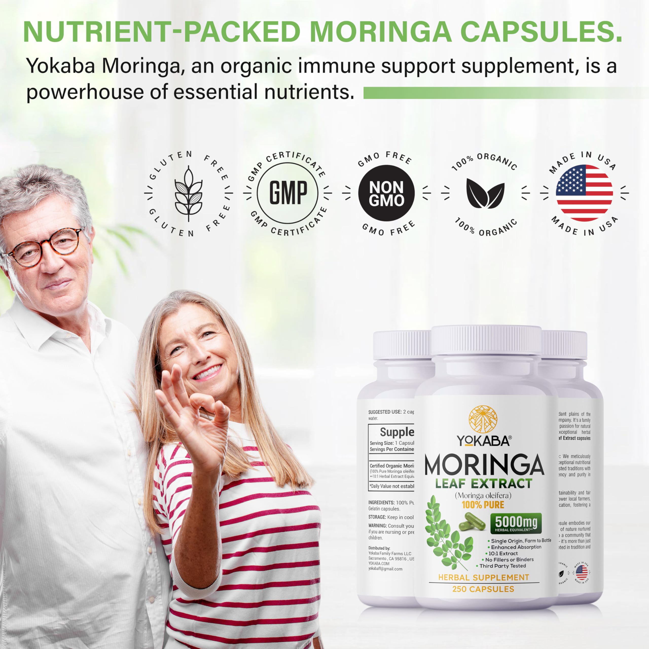 Close-up of Yokaba Moringa Capsules