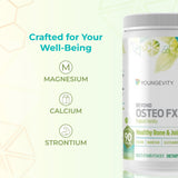Close-up of Youngevity Beyond Osteo FX Powder ingredients list