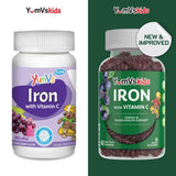 Close-up of YUM-V'S Kids Iron Gummies showing texture