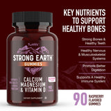 Close-up of YUM-V'S raspberry flavoured calcium gummies