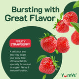 Close-up of YUM-V'S Vitamin B6 Gummies strawberry gummies