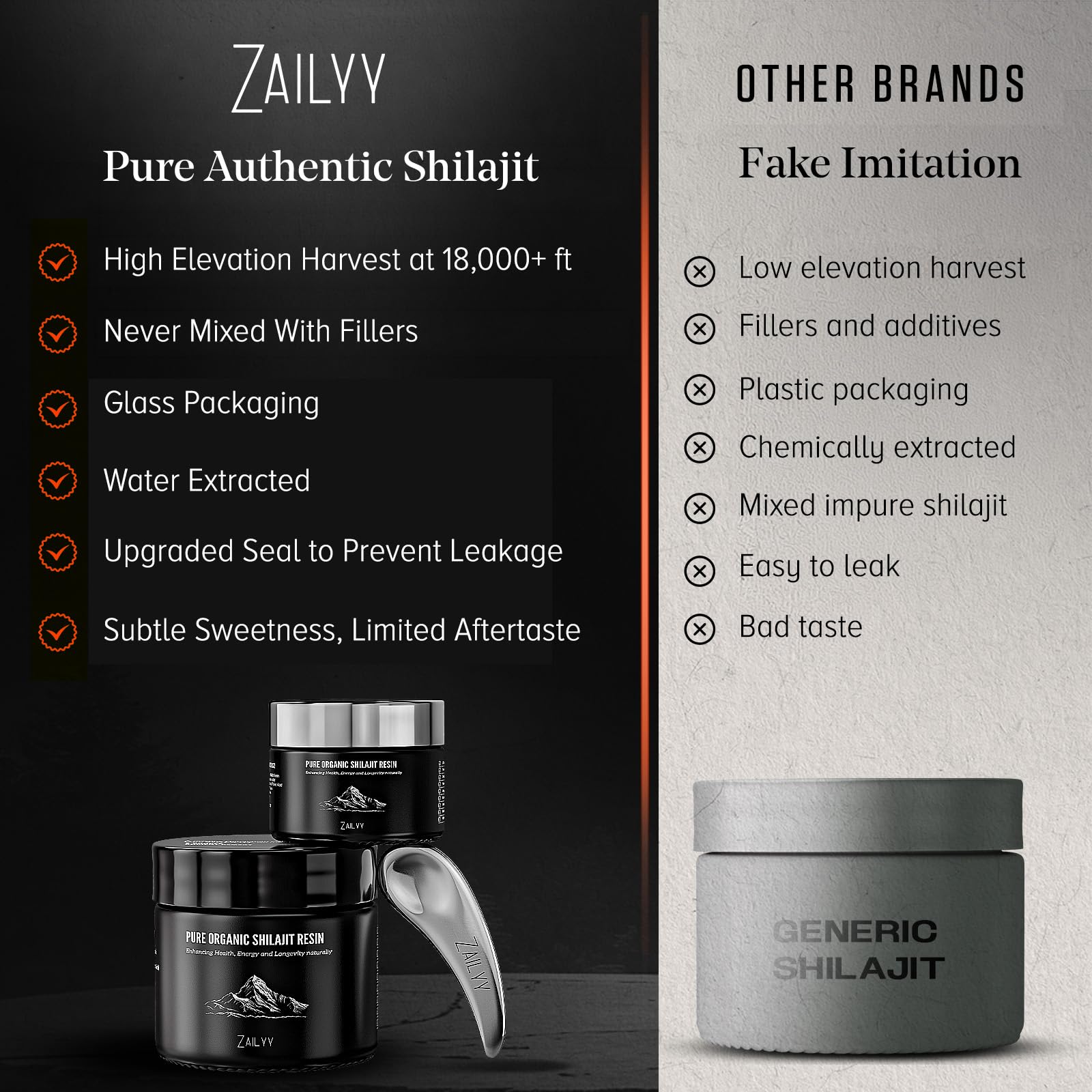 Close-up of ZAILYY Pure Himalayan Shilajit Resin texture