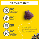 Close-up of Zarbee's gummies showing natural berry flavour