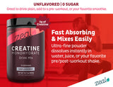 Close-up of Zeal Naturals Creatine Monohydrate powder texture