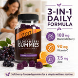 Close-up of Zeal Naturals Elderberry Gummies showing berry flavour