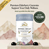 Close-up of ZENITH RITUAL Shilajit Gummies with Moringa
