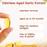 Close-up of ZEYARUIBO Odourless Garlic Softgels capsules