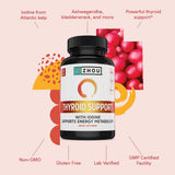 Close-up of ZHOU Thyroid Support Supplement capsules
