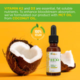Close-up of Zoomavit Vegan Vitamin D3 + K2 Drops ingredients