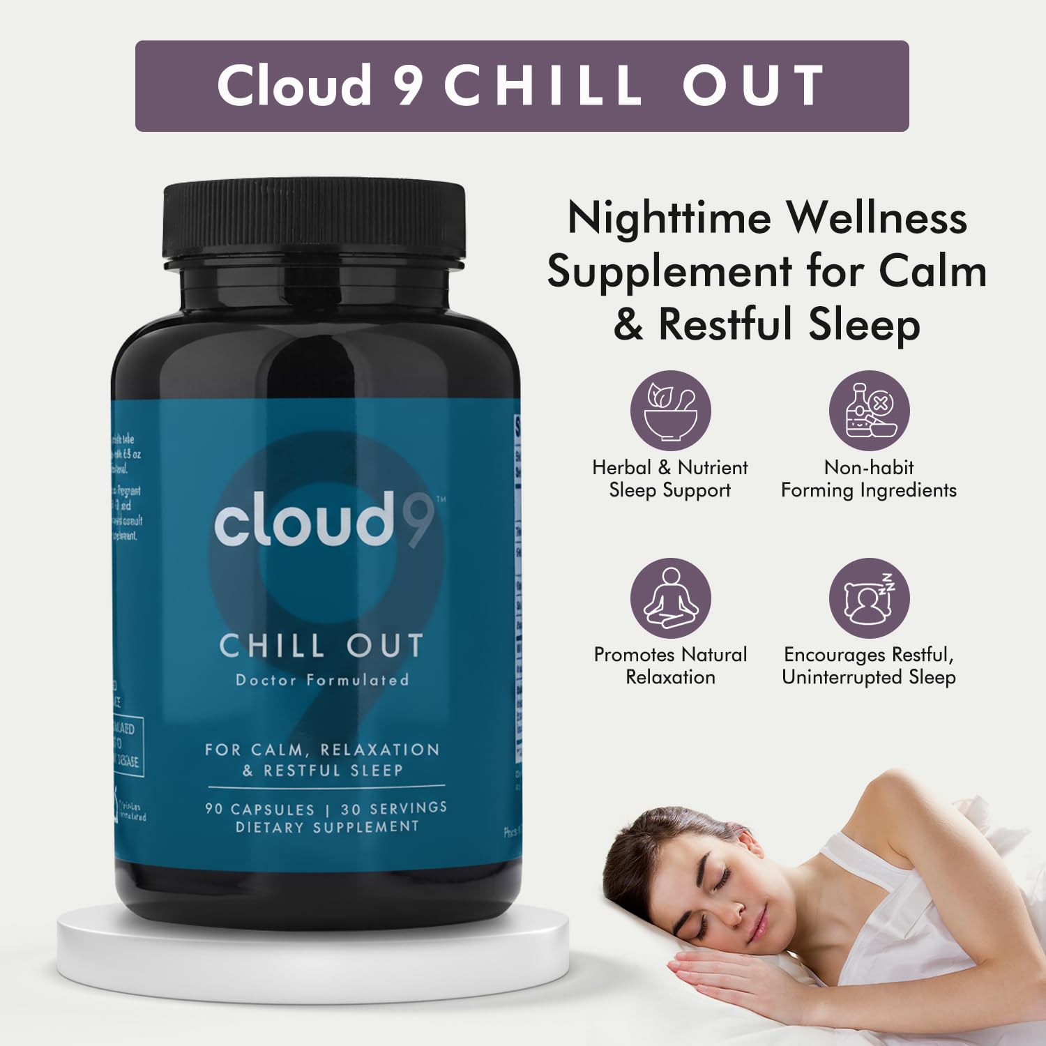 CLOUD9 Chill Out bottle with a white background